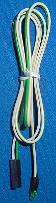 Image of Green 3mm LED with cable to suit most motherboards and our Raspberry Pi Power Control Module