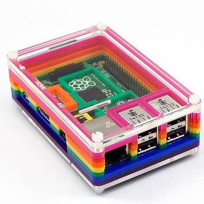 Image of Pibow Rainbow Acrylic Case/Enclosure for Model B Raspberry Pi 2, 3 and Pi 1 B+