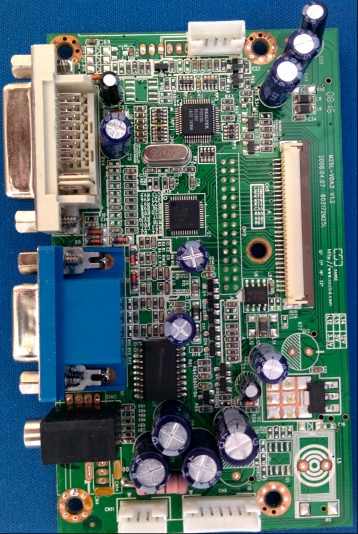 Image of Controller board for various monitors, M25L DVI & VGA to LVDS? FFC Socket