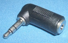 Image of 3.5mm stereo 90deg Jack Adaptor (Socket to Plug)