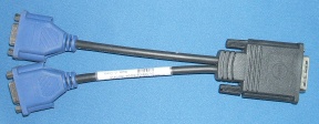 Image of Monitor Splitter cable/lead, DMS59 plug (DVI like) to two SVGA sockets Dell? (15cm)