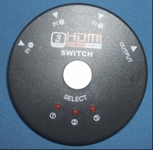 Image of HDMI Switch, 3 In, 1 Out Round (All cables/leads come out in same quadrant)