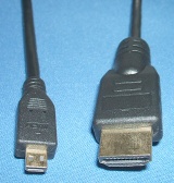 Image of MicroHDMI to HDMI male Cable/lead (1.0m)