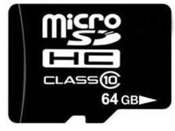 Image of 64GB microSD Secure Digital High Capacity (uSDHC) Card Class 10