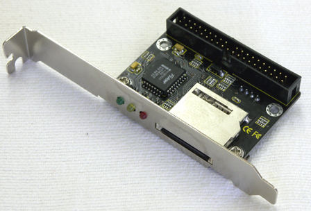 Image of Secure Digital (SD) to IDE adaptor (40way male IDE connector and power connector) PCI mounted