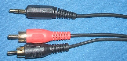 Image of Audio Cable/lead 3.5mm Stereo mini jack plug - 2x Phono plugs (5m)