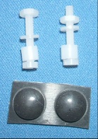 Image of 2x Nylon bolts, nuts and spacers & 2 feet for Raspberry Pi Rev2 (Not Pi 2 or 3)