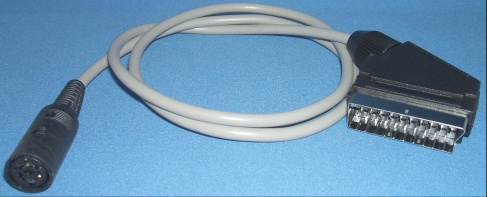 Image of Monitor Cable/Lead BBC (6Pin DIN Female) to TV/Monitor (SCART) (1m)