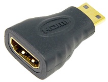 Image of MiniHDMI male to HDMI female solid adaptor