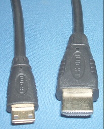 Image of MiniHDMI male to HDMI female adaptor cable/lead