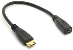 Image of MiniHDMI male to microHDMI female adaptor cable/lead