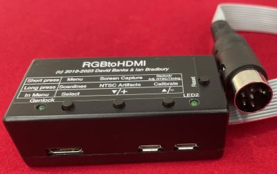 Image of RGBtoHDMI High quality HDMI adaptor for BBC Acorns (B, Electron, Master etc.) Cased with Pi0 and cable