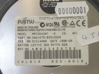 Image of Refurbished 3.5" IDE drive: Fujitsu 4.3GB MCP3043AT