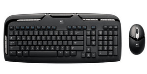 Image of Logitech Cordless Desktop EX110 Black Keyboard & Optical Mouse (USB & PS/2)