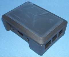 Image of Moulded Case/Enclosure for Model B Raspberry Pi 2, 3 and Pi 1 B+ (Black) Flat bottom (cover options)
