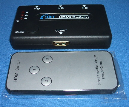 Image of HDMI Switch, 3 In, 1 Out, with Remote Control