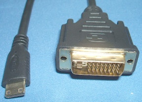 Image of MiniHDMI to DVI-D male Cable/lead (1m)