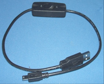 Image of Mini USB to USB A Cable/lead with power ON/OFF switch (50cm) Special Switch position