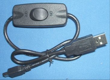 Image of Mini USB to USB A Cable/lead with power ON/OFF switch (50cm)