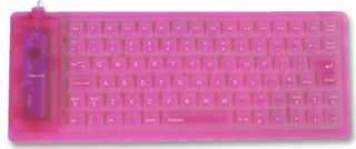 Image of Mini Roll-Up/Flexible Keyboard (USB & PS/2) UK layout (Pink)