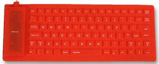 Image of Mini Roll-Up/Flexible Keyboard (USB & PS/2) UK layout (Red)