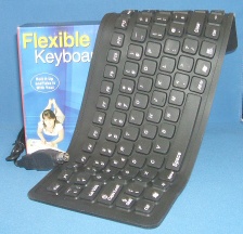 Image of Roll-Up/Flexible Keyboard, UK layout, Black (USB & PS/2)