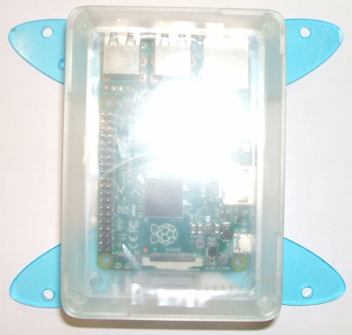 Image of VESA mounting Moulded Case/Enclosure for Model B Raspberry Pi 2, 3 and Pi 1 B+ (Clear)
