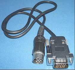Image of BBC B/Master/Electron to Video converter (Upscaler) input cable/lead, 6pin DIN to 15 way D Type