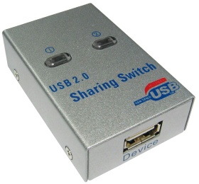 Image of USB 2 port Switchbox (One USB device, two computers)