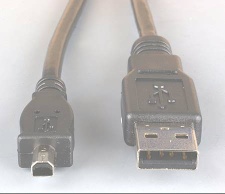 Image of Mini USB 4 pin Mitsumi type to USB A (1m)