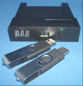 Image of Floppy Drive emulator with two preinitialised 2GB USB Pens