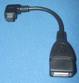 Image of USB2.0 Left-angle microUSB OTG - USB A Socket extension/adaptor Cable/lead (5cm)
