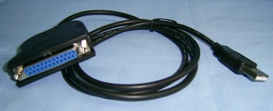 Image of USB to Parallel Printer Adaptor with Cable/lead (25way D Type female)